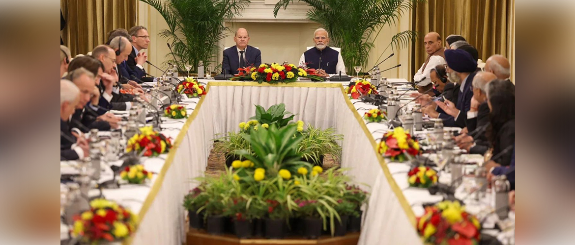  PM Narendra Modi and Chancellor Olaf Scholz at the CEOs forum on 25.10.24 